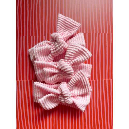 hospital pink rib baby headwrap, baby headband, baby bow, tie-on headwrap, newborn-adult