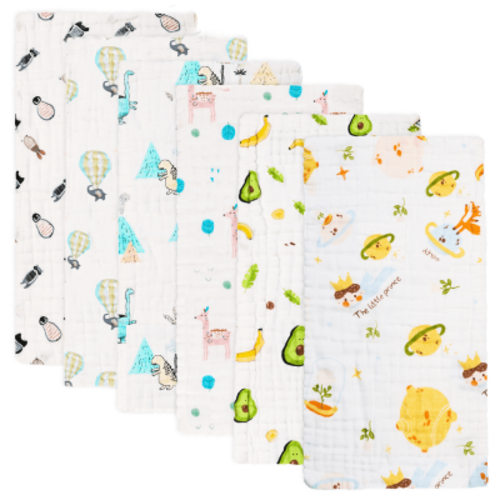 Baby Muslin Burp Cloths 100% Cotton 6 Pack Newborn Spit up Rags Extra Absorbent and Soft Burping Rags for Girls and Boys Large 20 x 10 inch