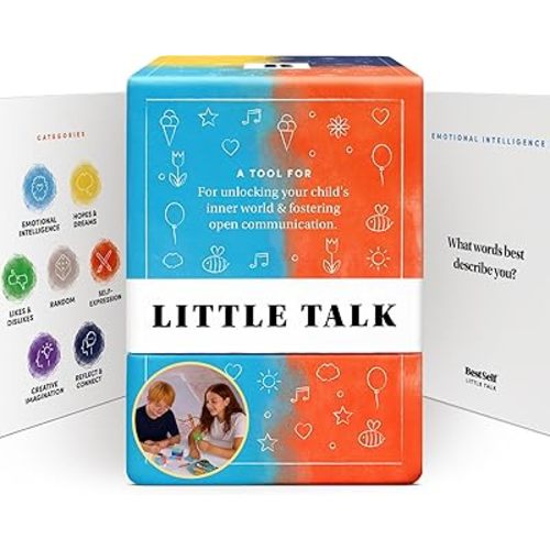Little Talk Conversation Cards for Kids – 170 Prompts for Social Skills, Family Games, Travel & Therapy – BestSelf Deck for Ages 4-12, ADHD Tools, Homeschool Gifts & Road Trip Activities