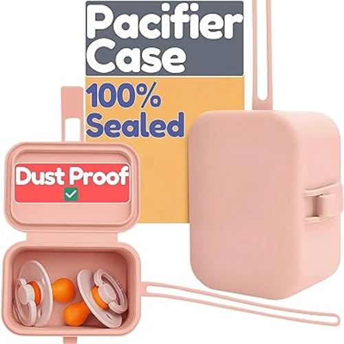 Baby's Aid Silicone Pacifier Case – 100% Sealed Closure, One-Piece Design, Easy to Clean 100% Food-Grade | BPA-Free Baby Pacifier Holder Case, Binky Holder, Easily Attach to Diaper Bag or Stroller