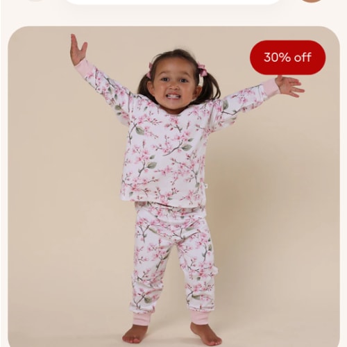 Cherry Blossom Organic Kids Long Sleeve PJ Set | Snuggle Hunny