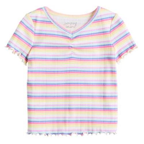 Girls 4-12 Jumping Beans® Ruched Neck Ribbed Tee