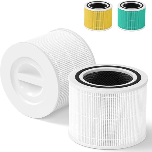 Core 300 Replacement Filter for LEVOIT Core 300, Core 300-P, Core 300S Vortex Air Air Purifier, 3-in-1 H13 Grade True HEPA Filter Replacement 2 Pack, Compare to Part No. Core 300-RF (White)
