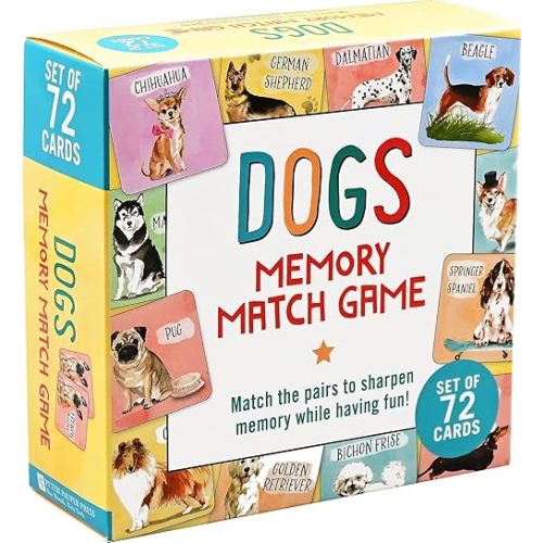 Dogs Memory Match Game (Set of 72 cards) Hardcover – September 19, 2023