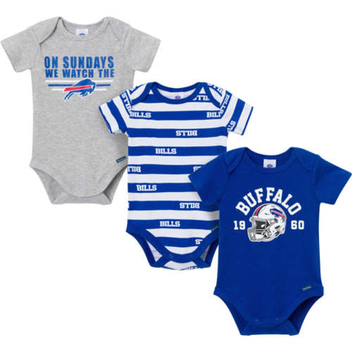 3-Pack Baby Boys Buffalo Bills Short Sleeve Bodysuits
