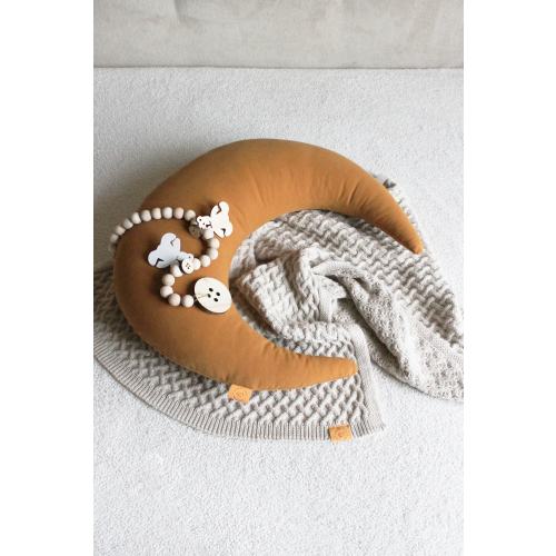 Moon Shape HONEY Nursing baby Pillow with a Zipper | Breastfeeding, Baby Support Pillow | Newborn Pillow | Nursery Decor | Babyshower gift