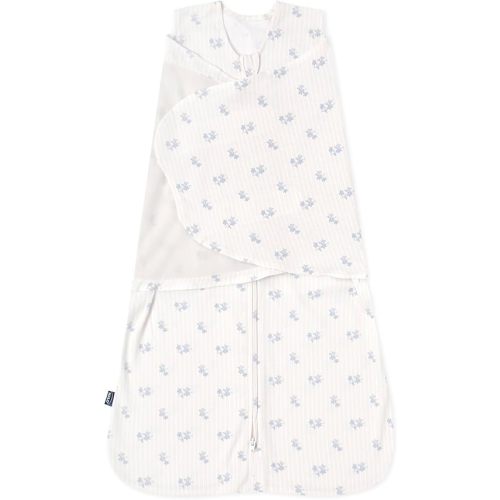 HALO 100% Cotton Sleepsack Swaddle, 3-Way Adjustable Wearable Blanket, TOG 1.5, Floral Vintage Stripe, Small, 3-6 Months