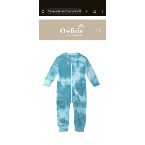 100% Organic Cotton Zip Footless Pajamas - Tie Dye Green – Owlivia