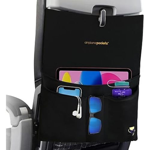Airplane Pockets Airplane Tray Table Cover with Pocket Organizer | Behind Seat Organizer & Storage for Personal Items | Travel Accessories | Clean and Convenient Airplane Travel Essentials for Flying