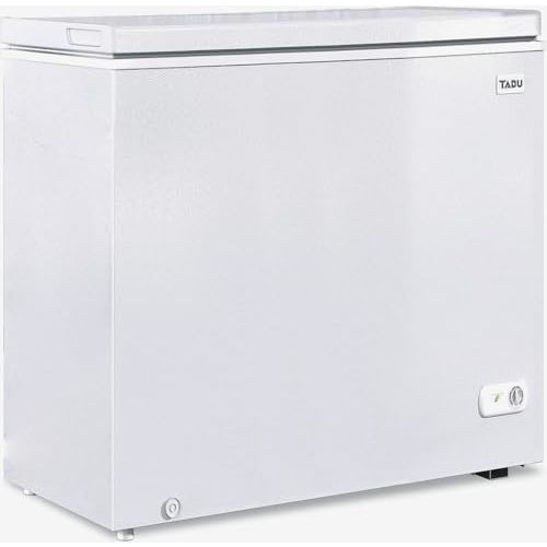 TABU 10 Cu Ft Chest Deep Freezer, Large Chest Freezer with 7 Level Adjustable Temperature,Compact Freestanding Top-opening Deep Freezer with Removable Storage Basket, White