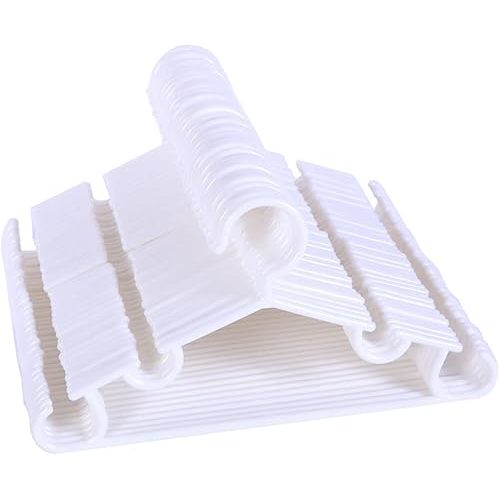 veeyidd Tubular Baby Hangers 10.5" Size for Newborn Kids Infant Children Toddler with Plastic Hanger Straps (White, 40 Pack)
