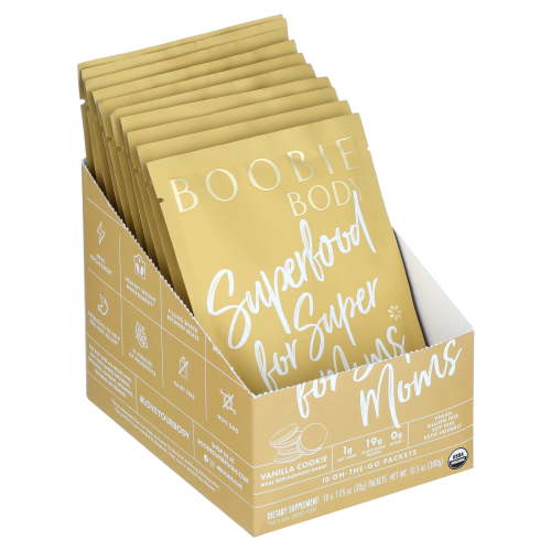 Boobie Body Organic Superfood Protein Shake Vanilla Cookie (1.16 oz Single Serve Packets Pack of 10)