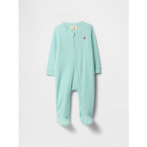 Baby Ribbed Two-Way Zip One-Piece