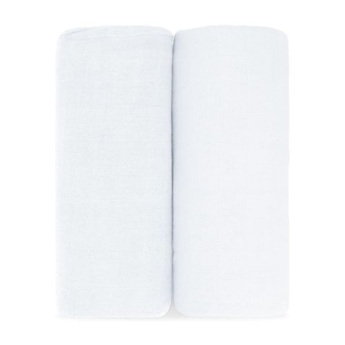 Muslin Swaddle Blankets Neutral Receiving Blanket For Boys And Girls By Comfy Cubs, Pack of 2 - White