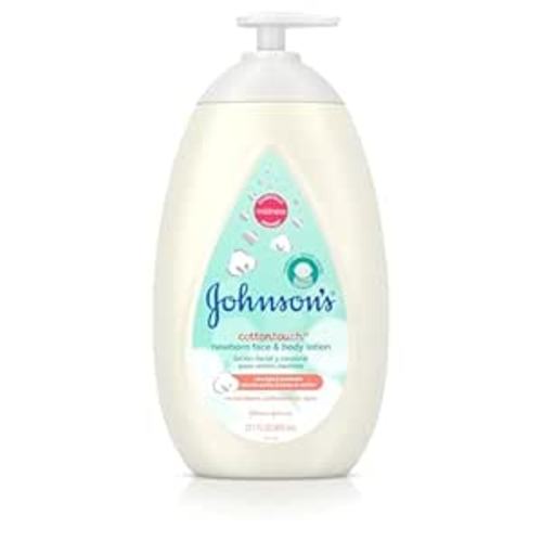 Johnson's CottonTouch Newborn Baby Face and Body Lotion, 27.1 fl. oz | Hypoallergenic, Paraben-Free