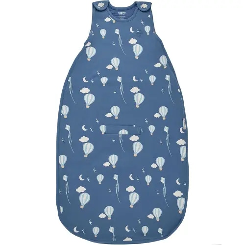 Woolino 4 Season Baby Sleep Sack - Ultimate Baby Sleeping Bag - Merino Wool and Organic Cotton Two-Way Zipper Adjustable Universal Size Sleep Sack (2-24 Months) - Hot Air Balloon