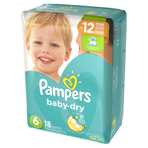 Pampers Baby Dry Baby Diaper Size 6, Over 35 lbs. 97074, 18 Ct