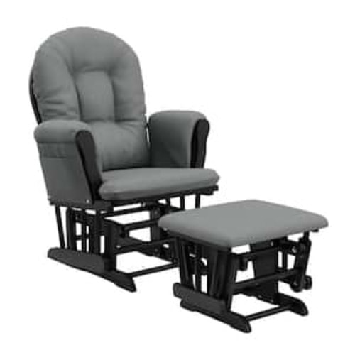 Hoop Black with Gray Cushion Glider and Ottoman Set