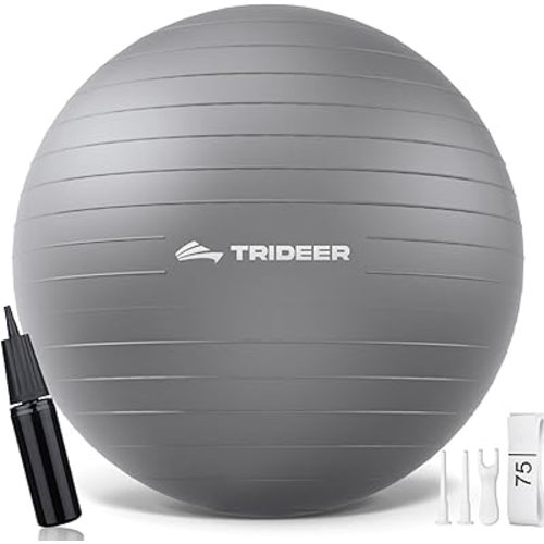 Trideer Yoga Ball – Anti-Burst Exercise Ball for Pregnancy, Office, Birthing, Stretching & Core Workout – Home Gym & Therapy