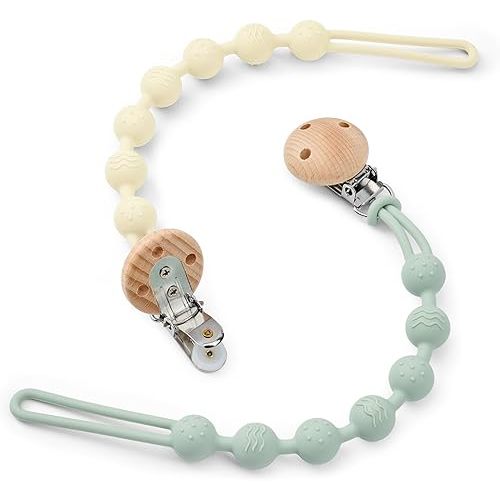 WeSweet Pacifier Clip, Pacifier Holders Silicone One piece design Smoother Clips Great Baby Gifts for Newborn with Gift Package Great Baby Gifts