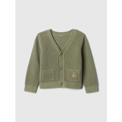 Baby Waffle Cardigan in walden green, size: 0-3 M
