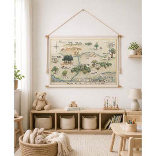 100 Acre Woods Map Wall Hanging | Nursery Wall Art | Winnie the Pooh Nursery | 100 Acre Sign | Ready to hang