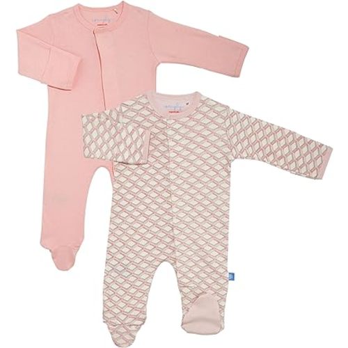 18-24 months Magnetic Me Simply (2 Pack) Footie Pajamas 100% Organic Cotton Baby Sleepwear Quick Magnetic Fastener Sleeper