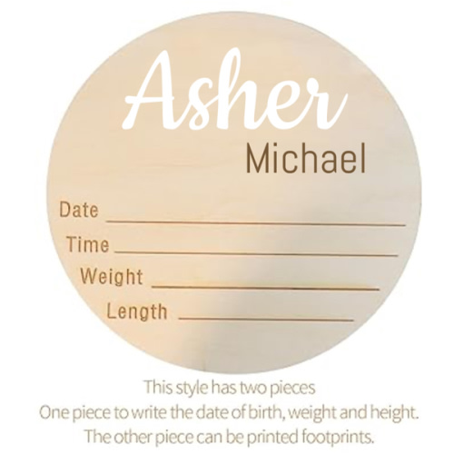 Birth Announcement Sign Personalized for Hospita,11 Colors Newborn Birth Arrival Baby Name 3D Sign,Hello World Newborn Sign Baby Shower Gift,2Pcs