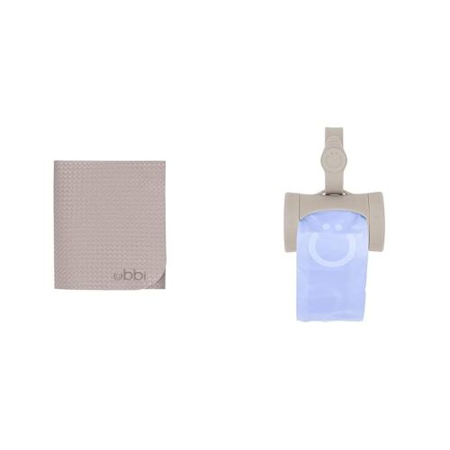 Ubbi Baby Travel Mat and Bag Dispenser with 24 Scented Bags, Taupe