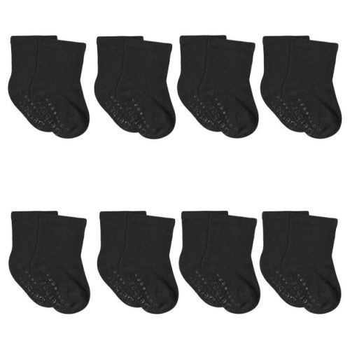 Gerber Baby Wiggle-Proof™ Jersey Crew Socks - Black - 6-12 Months - 8-Pack