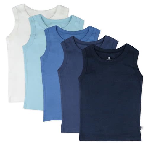 HonestBaby Muscle Tee Sleeveless T-Shirt Multipack Organic Cotton for Infant Baby & Toddler Unisex Boys & Girls