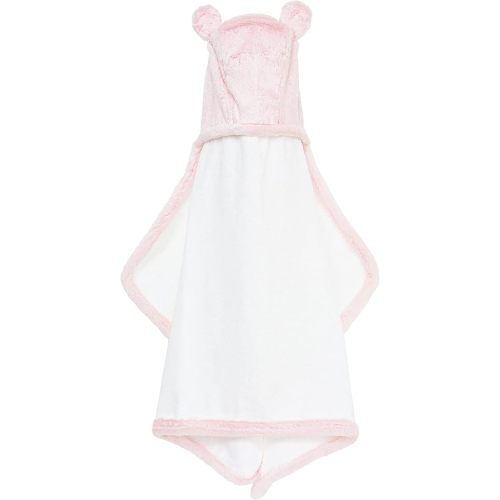 Little Giraffe Luxe Baby Towel with Ears, 24" x 41", Pink