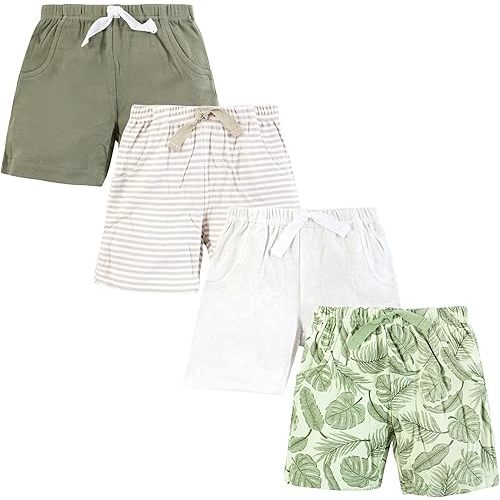 Hudson Baby Unisex Baby Shorts Bottoms 4-Pack