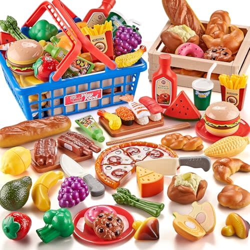 Global Cuisine Play Food Set Kids Kitchen - Toy Sushi Bakery Accessories