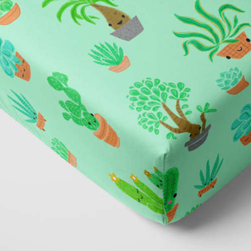 Succulent Love Fitted Crib Sheet
