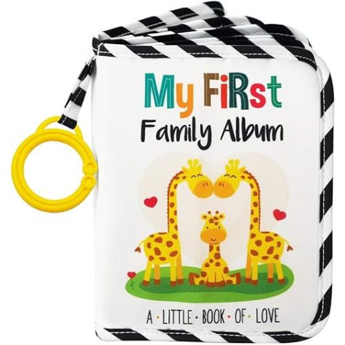 Urban Kiddy™ Baby's My First Family Album | Soft Photo Cloth Book Gift Set for Newborn Toddler & Kids (Giraffe)