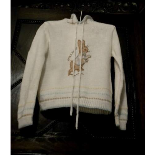 Vintage Quiltex Baby Girl's Sweater 24 Months Peter Rabbit Zipper Hoodie