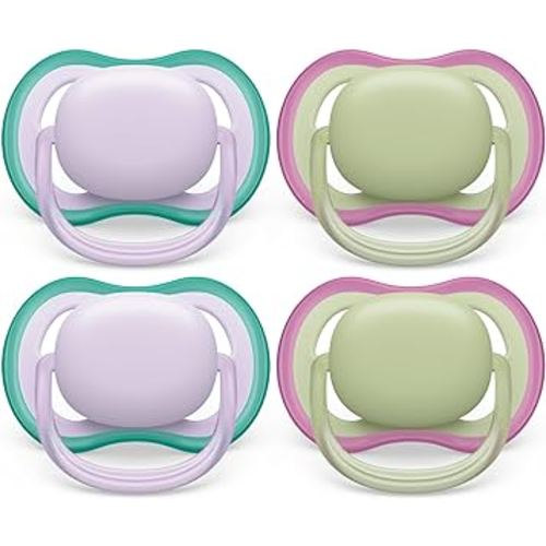 Philips Avent Ultra Air Pacifier 0-6m, Fresh Lilac/Pastel Green, 4 pack SCF085/50