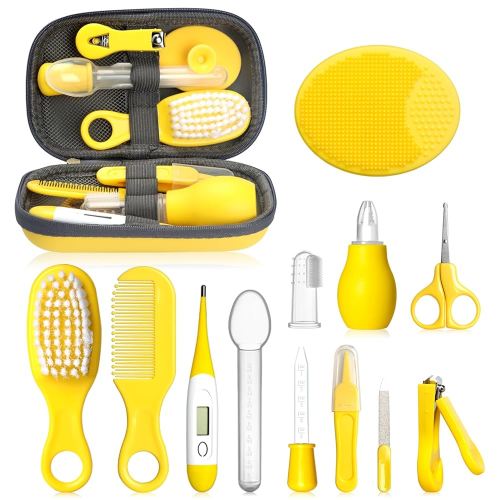 Baby Healthcare and Grooming Kit, Portable Baby Safety Care Set, Baby Essentials kit for Newborn(Yellow 13 in 1)