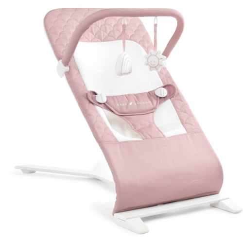 Baby Delight Alpine Deluxe Portable Baby Bouncer | Infant | 0-6 Months | 100% GOTS Certified Organic Cotton Fabric | Organic Rose