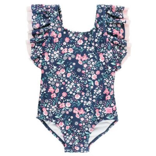 Rufflebutts Baby Girls Butterfly One Piece Swimsuit - Moonlit Meadow, Size: 3-6m
