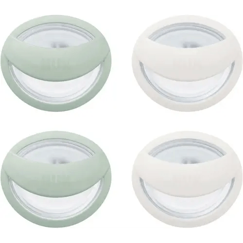 NUK Perfect Match Silicone Pacifier, 4 Pack, for Ages 0-6m, Green & White