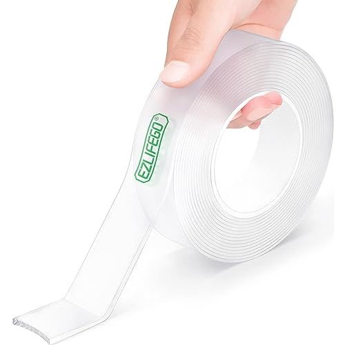 EZlifego Double Sided Tape Heavy Duty, Nano Double Sided Adhesive Tape, Clear Mounting Tape Picture Hanging Adhesive Strips (9.85FT)
