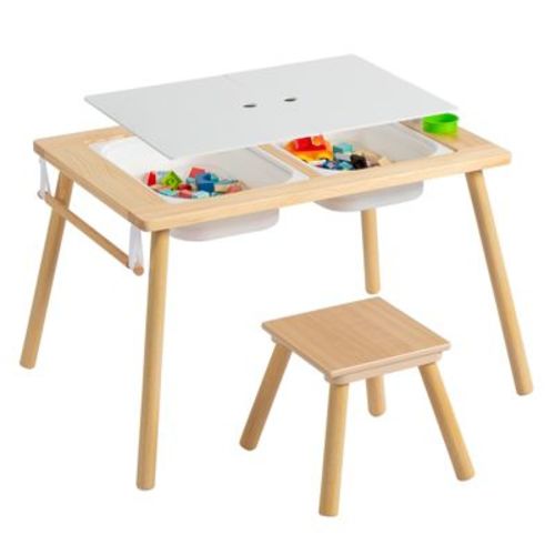 KTMBDW Kids Table for Play Study Dining Toys Storage, Sensory Tables for Toddler, Activity Table with Storage Bins Birthday Gifts for Boys and Girls
