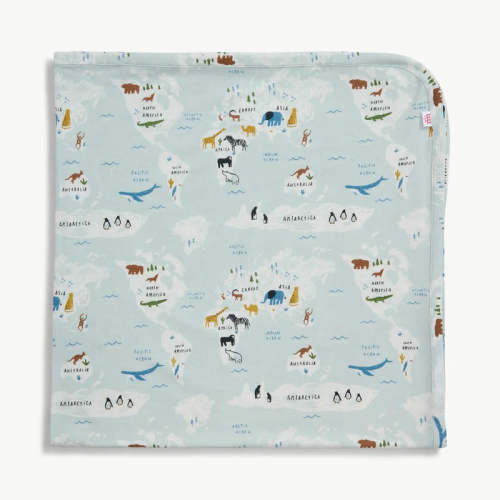 sea the world modal soothing swaddle blanket
