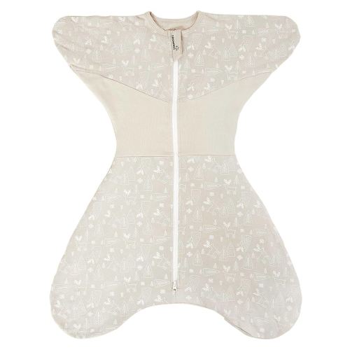 GROWNSY Transitional Swaddle Sleep Sack 6-12 Months, 100% Cotton Starfish Design Baby Swaddle Sack, Dual-Zipper for Easy Diaper Changes, Proper Hip Development & Openable Foot Button, 19-27 lbs, Deer