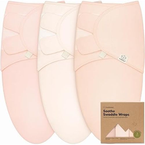 KeaBabies 3-Pack Organic Baby Swaddle Sleep Sacks - Swaddles for Newborns, Infant 3-6 Months, Baby Girls, Boys, Soft & Snug Newborn Sleep Sack, Nursery Swaddling Blankets (Angelic, L)