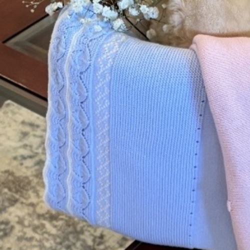 Blue Knit Baby Blanket