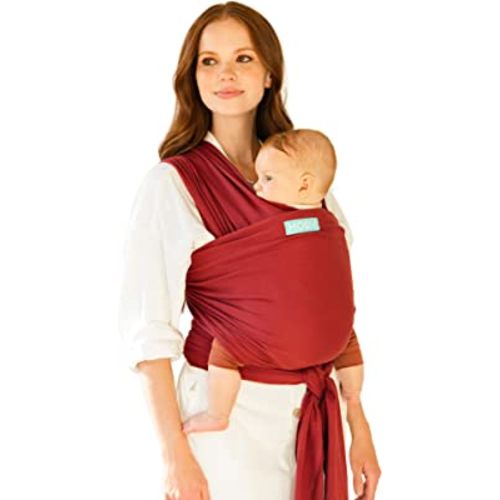 Moby Baby Wrap Carrier Classic for Newborns to Toddlers (8-33lbs), Infant Sling Carrier, Lightweight & Hands Free Design, Adjustable for All Body Types (Ruby)