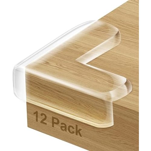 12 Pack Corner Guards Corner Protectors Baby Proof Furniture Corner & Edge Safety Bumpers, Table Corner Protector for Furniture Corner Covers Baby Safety, Baby Proofing, L Shaped